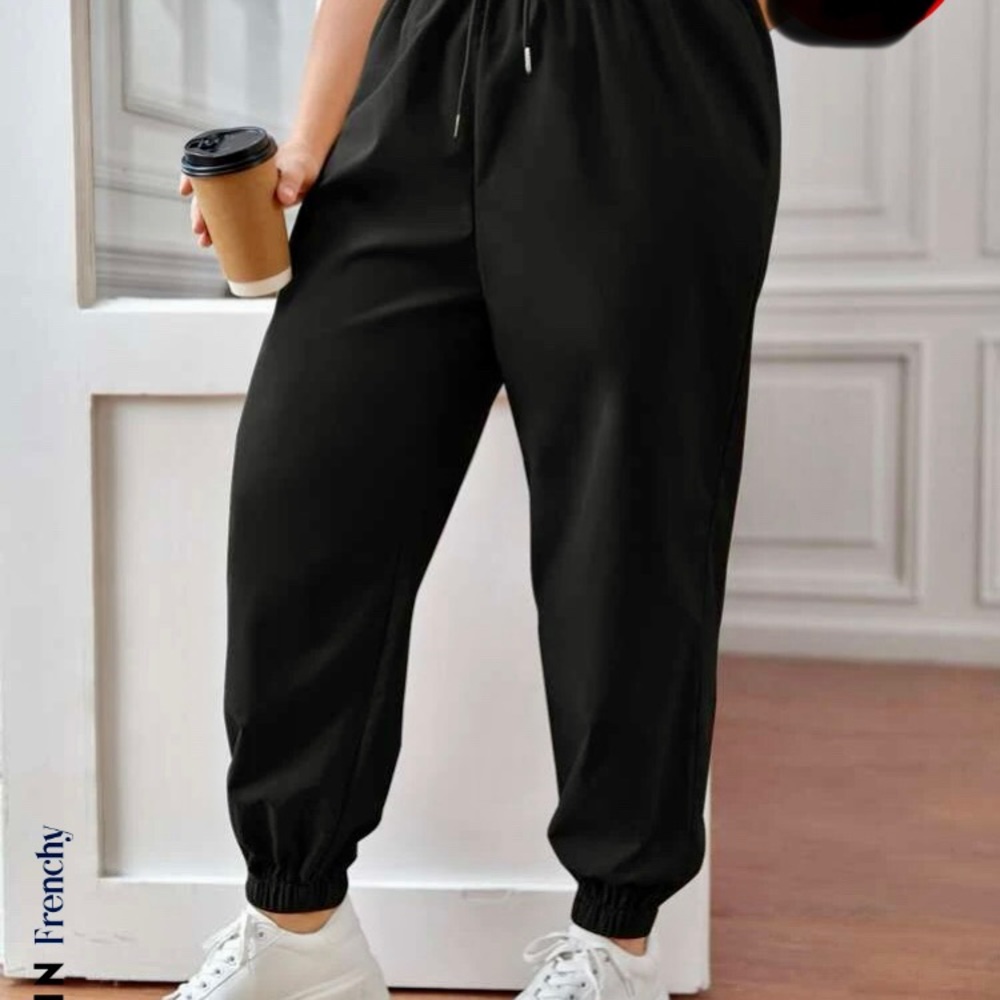 Frenchy drawstring plus size pants